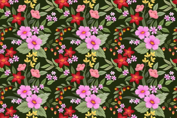 Download Red Pink and Yellow Flower Pattern. - Ink Collection