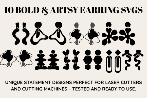 Download 10 Modern Abstract Earring SVGs - Modern Collection