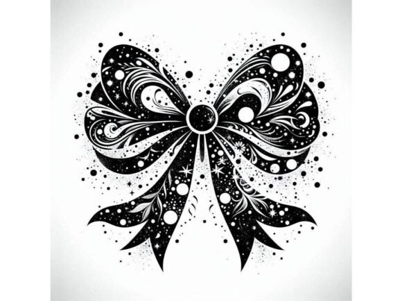 Download Inkblot-style Bow with Abstract Shapes a - Ink Collection