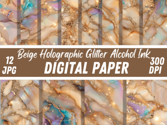 Download Beige Holographic Glitter Alcohol Ink - Ink Collection
