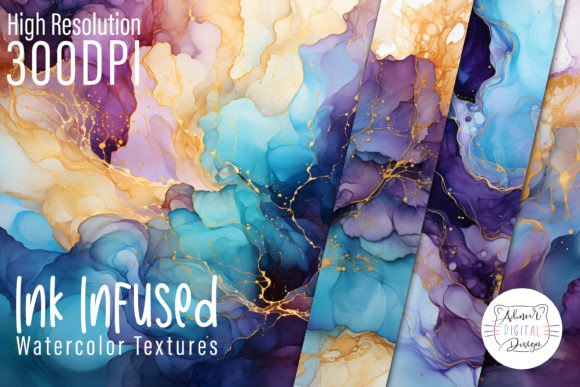 Download Ink Infused Watercolor Textures - Ink Collection