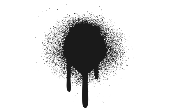 Download Grungy Ink Liquid Spray Spot. Black Spla - Ink Collection