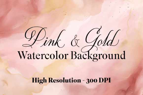 Download Pink &amp; Gold Watercolor Background - Ink Collection