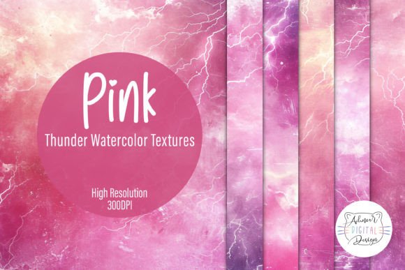 Download Pink Thunder Watercolor Textures - Ink Collection