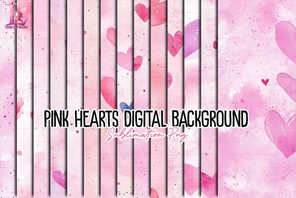 Download Pink Hearts Digital Background Clipart - Ink Collection