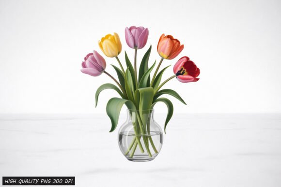 Download Tulip Flower Vase Clipart PNG Design - Flower vase clipart Collection