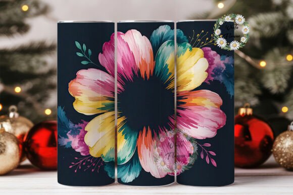 Download Vibrant Inkblot Flower 20oz Tumbler Wrap - Ink Collection