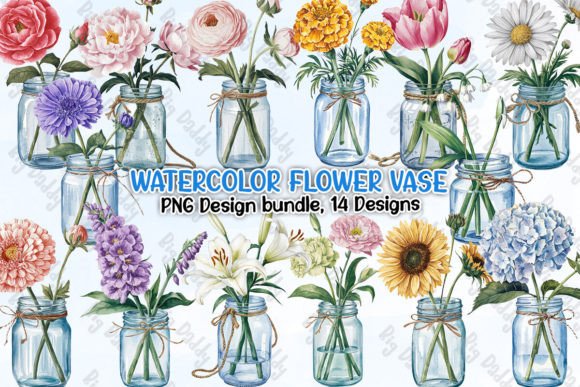 Download Watercolor Flower Vase Clipart PNG - Flower vase clipart Collection