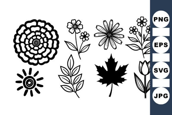 Download Vintage Floral Black Ink Set - Ink Collection