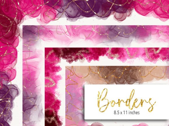 Download Brown and Pink Borders Clip Art - Ink Collection