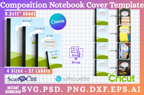 Download 15pc Composition Notebook Cover Template - Premium Resources