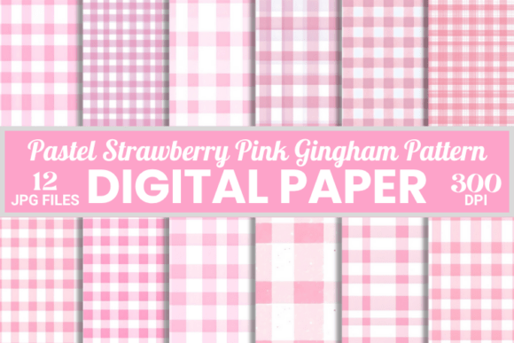 Download Pastel Strawberry Pink Gingham Pattern - Ink Collection