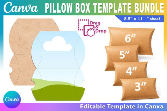 Download Editable Pillow Box Template Bundle - Premium Bundle